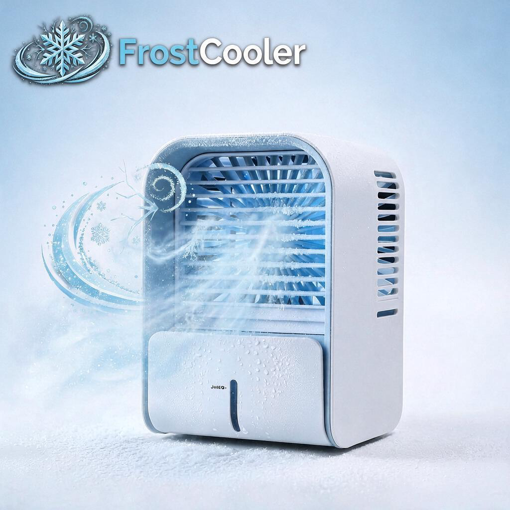 FrostCooler personal air cooler with icy airflow effect